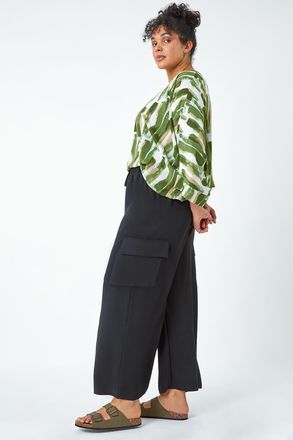 Roman Linen Look Wide Leg Trousers