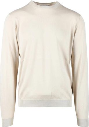 FILIPPO DE LAURENTIIS maglia - Heren - Ronde hals truien - Beige - 2XL - Katoen - Truien & Vesten