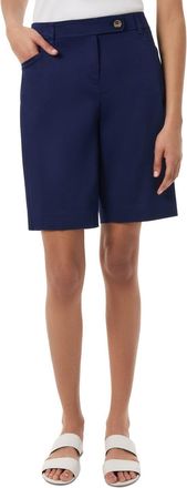 Jones New York Womens Jones New York Bermuda Shorts Navy Duke Fly-Front Mid-Ris FTS1156