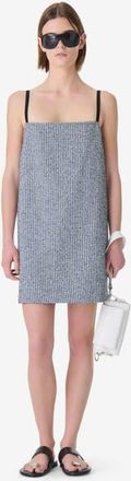 Iro Pima Mini Dress in Sky Blue /Black /White at Nordstrom, Size 38 Eu