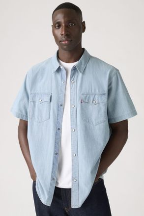 Levi's Camisa Western de manga corta de fit relajado - Hombre - XL - Azul / New Hyde Chambray