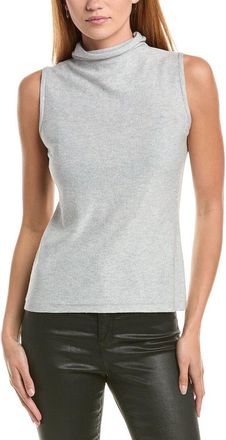 Fort&eacute; Cashmere Sequin Sleeveless Funnel Neck Cashmere-Blend Sweater