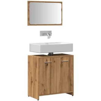 vidaXL Mobile da Bagno con Specchio Rovere Artigianale Truciolato - Vidaxl