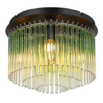 Globo Lighting Globo - Plaf&oacute;n - Gorley - Negro - Vidrio - &Oslash; 32cm - E14 - 15698dg