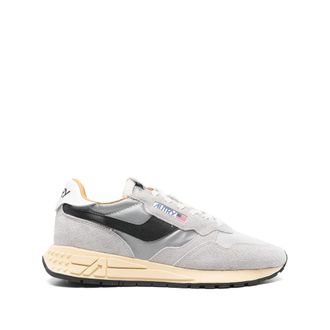 Autry Reelwind Low Sand Cracked Leather And Nylon Sneakers