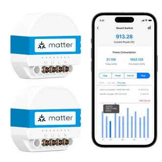 OEM Interruttore Wi-fi Intelligente Da Incasso, Monitoraggio Energetico, Controllo Vocale, Confezione Da 2