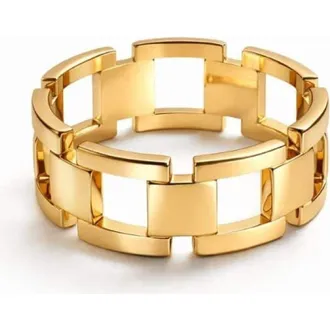 Adiba Fusion Links Stainless Steel Ring in Gold at Nordstrom, Size 7