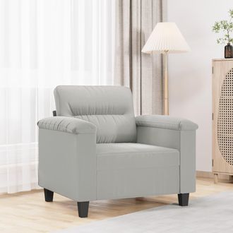 vidaXL Sill&oacute;n De Tela Microfibra Gris Claro 60 Cm Vidaxl