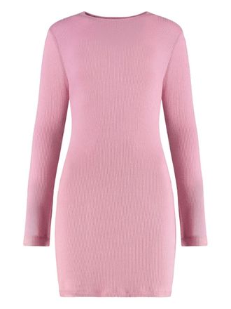 Sablyn Kelly ribbed long-sleeve mini dress - women - Viscose/Spandex/Elastane - M - Pink