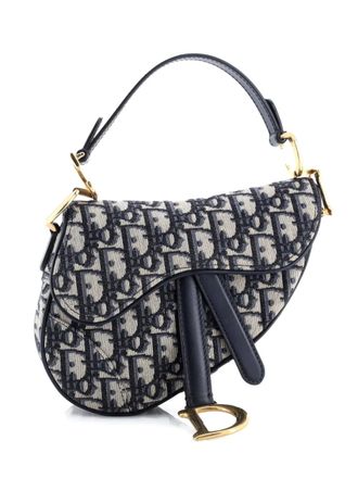 Dior Saddle Handbag Oblique Canvas Mini shoulder bag - Blauw