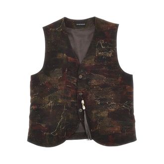 Emporio Armani Printed cupro vest Man 48