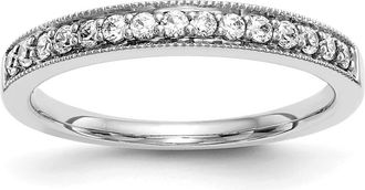 Diamond2Deal 14k White Gold Lab Grown Diamond Wedding Band Ring 1/4Ct Clarity- VS Color- D-E