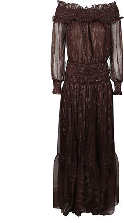 Self Portrait Georgette Sheer Silk Maxi Dress
