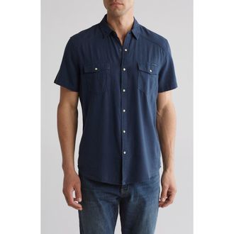 Lucky Brand Western Short Sleeve Shirt in Midnight Navy at Nordstrom Rack, Size Xx-Large