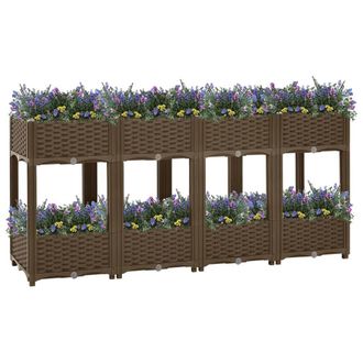 Berkfield Home Raised Bed 160x40x71 cm Polypropylene in Brown | Size: 160 x 40 x 71 cm