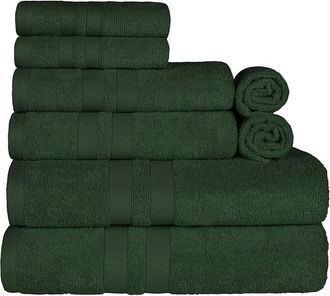 Superior Cotton Highly Absorbent Solid Assorted 8Pc Quick-Drying Towel Set