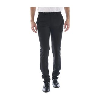 Daniele Alessandrini Broeken, Heren, Zwart, S, Leer, Pantalone Slim Fit