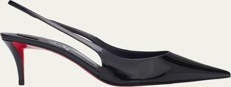 Christian Louboutin 60mm Miss Z Patent Leather Slingback Pumps