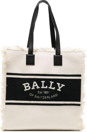 Bally embroidered-logo canvas tote bag - women - Canvas - OS - Neutrals