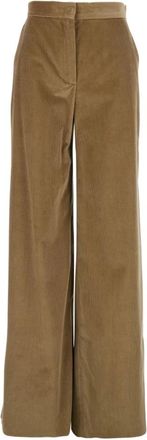 Max Mara Wide Broeken - Dames - Wijde Broeken - Beige - M - Broeken