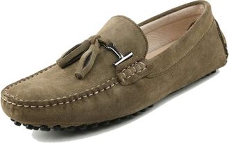 Minitoo Mens Casual Loafers Slip on Dress Moccasins Shoes with Tassel Summer Khaki UK 9.5