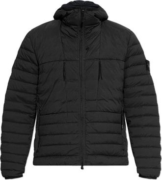 Stone Island Donzen Jas met Capuchon - Heren - Gewatteerde jassen - Blauw - M - Leer - Jassen