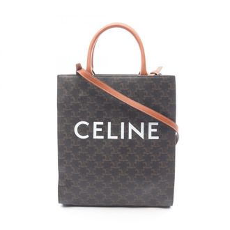 Celine Black Brown Coated Canvas Leather Handbag Tote Bag (Pre-Owned)