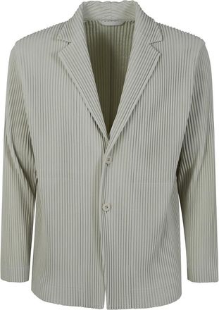 Issey Miyake Jassen, Heren, Groen, M, Leer, Tailored Pleats 1 Jas