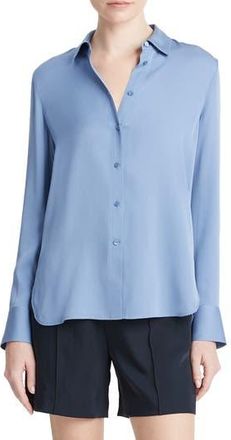 Vince Stretch Silk Blouse in Azure Gem at Nordstrom Rack, Size Xx-Small