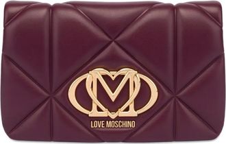 Love Moschino Clutch con placca logo - Viola