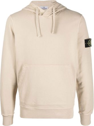 Stone Island Compass patch hoodie - men - Cotton - S - Neutrals
