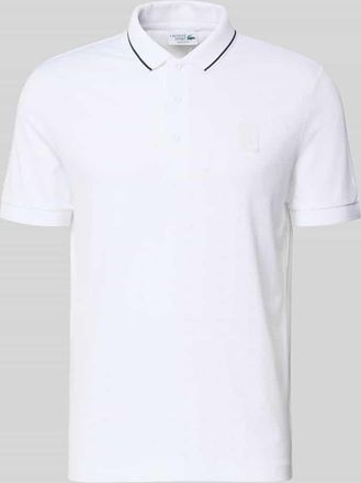 Lacoste Sport Regular Fit Sport Poloshirt mit Kontraststreifen in Weiss, Gr&ouml;&szlig;e XXXL