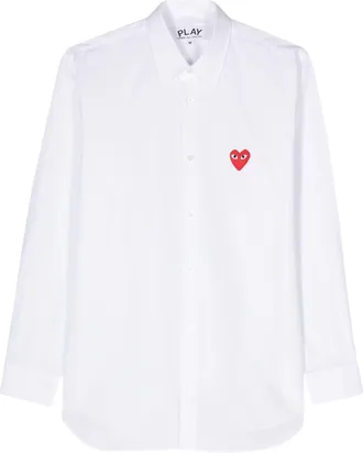 Comme Des Gar&ccedil;ons SS25 Red Heart Shirt White AX-B002-051-2