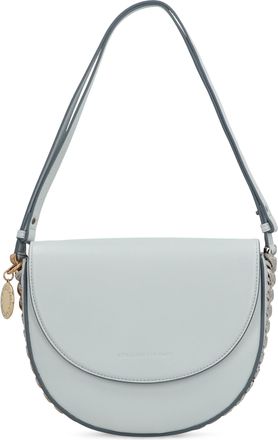 Stella McCartney Womens Shoulder Bag With Flap Light Blue Polyester