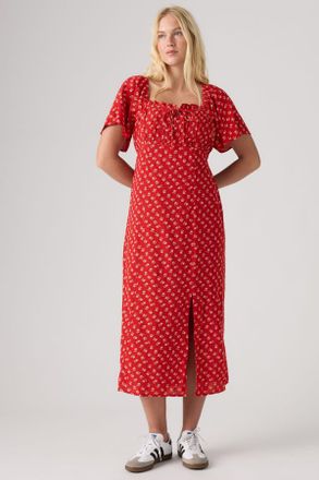 Levi's Vestido Amara Column Midi - Mujer - XS - Rojo / Angela Daisy Urban Red Crepe