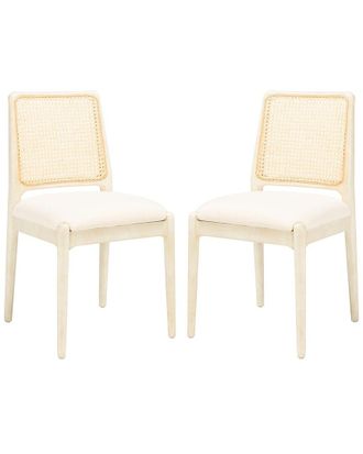 Safavieh Set Of 2 Reinhardt Rattan Dining Chairs