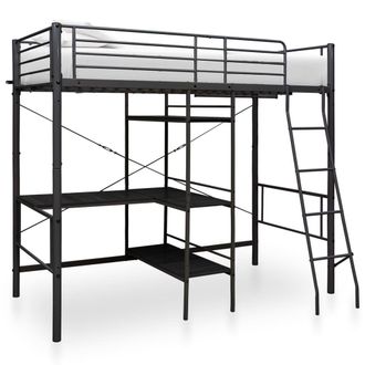 Berkfield Home Bunk Bed with Table Frame Black Metal 90x200 cm