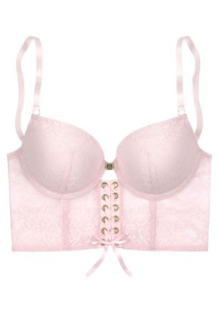 Jette Push-up-BH JETTE, Damen, Gr. 70, Cup C, rosa (rose), Spitze, Obermaterial: 82% Polyamid, 9% Elasthan, 9% Polyester, BHs Push-up-BH, in h&uuml;bscher Bustie