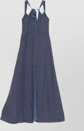 120% Lino linen v-neck sleeveless maxi dress