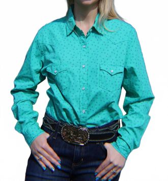 Panhandle Womens Rough Stock Western Shirt In Turquoise