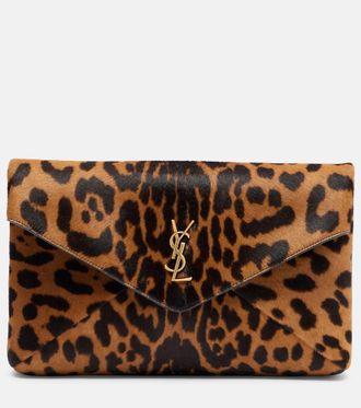 Saint Laurent Cassandre Large calf hair clutch