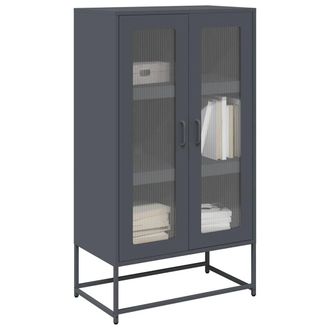Berkfield Home Highboard Anthracite 68x39x123 cm Steel in Black | Size: 68 x 39 x 123 cm