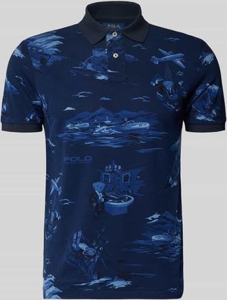 Polo Ralph Lauren Slim Fit Poloshirt aus reiner Baumwolle in Dunkelblau, Gr&ouml;&szlig;e XXL