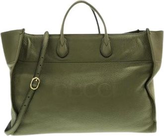 Gucci Pre-owned Tote Bags, female, Green, Size: ONE SIZE Pre-owned Leather Tote Bag