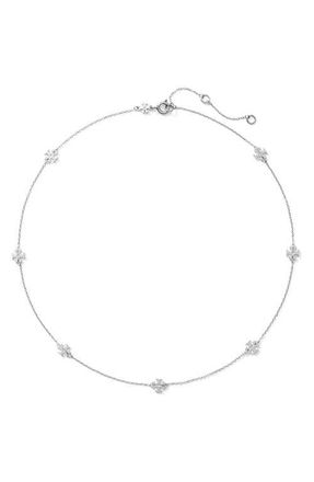 Tory Burch Delicate Icon Necklace in Tory Silver at Nordstrom