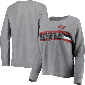 Outerstuff Juniors Heathered Gray Tampa Bay Buccaneers All Striped Up Raglan Long Sleeve T-Shirt in Heather Gray at Nordstrom, Size Medium