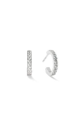 Coeur de Lion Eternal Love Mini Crystal Hoop Earrings in Silver at Nordstrom
