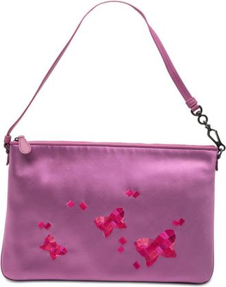 Bottega Veneta Pre-owned Bottega Veneta Satin Embroidered Butterflies Shoulder Bag Ladies B06224604Y