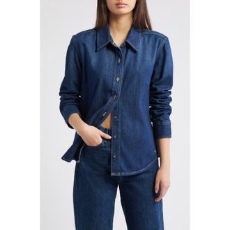 Hidden Jeans Classic Fit Denim Button-Up Shirt in Dark at Nordstrom, Size Medium