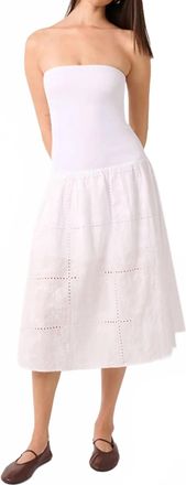 WeWoreWhat Ribbed Cotton Midi Dress In White